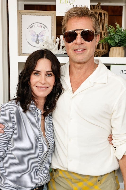 Courteney Cox and Brad Pitt