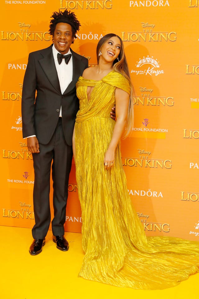 JAY-Z and Beyonce at lion king premiere in london