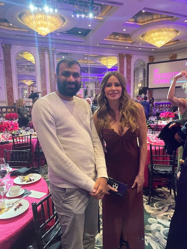 Nitish Kannan and Sofia Vergara