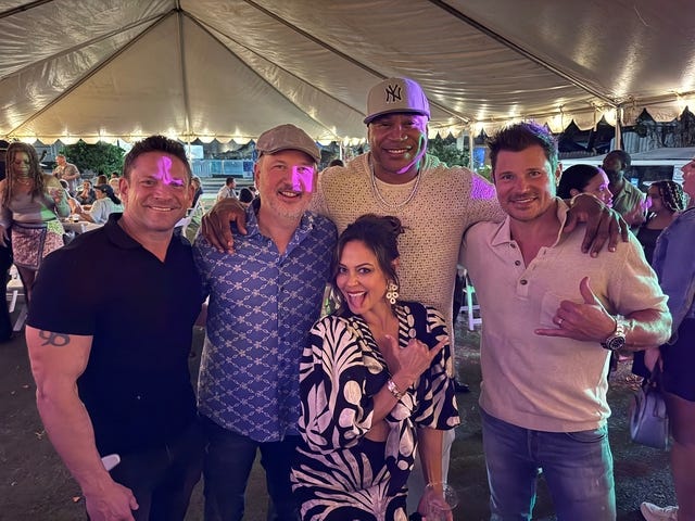 Jeff Timmons, Justin Jeffre, Vanessa Lachey, LL Cool J and Nick Lachey